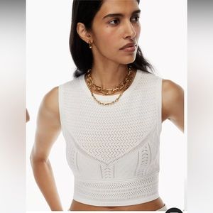 Aritzia Babaton Pointelle Sweater Tank size XS, NWT. Color is called Espace